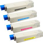 4 Pack OkiData C5650 / C5750 Compatible High-Yield Toner Cartridges