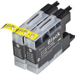 2 Pack Brother LC1280BK Black Compatible Extra High-Yield Ink Cartridges