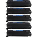 5 Pack HP 55X High-Yield Black Compatible Toner Cartridge (CE255X)