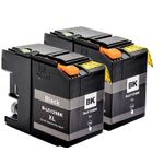 2 Pack Brother LC129BK Black Compatible Ultra High-Yield Ink Cartridges