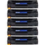 5 Pack HP 85A Black Compatible Jumbo Toner Cartridge (CE285A)