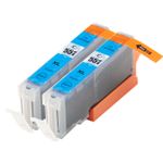 2 Pack Canon CLI-551XL Cyan Compatible High-Yield Ink Cartridges