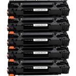 5 Pack HP 36A Black Compatible Toner Cartridge (CB436A)