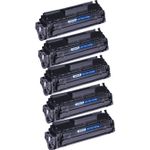 5 Pack HP 12X High Yield Black Compatible Toner Cartridges (Q2612X)