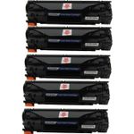 5 Pack HP 35A Black Compatible Toner Cartridges (CB435A)