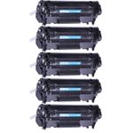 5 Pack Canon 703 Black Compatible Toner Cartridges