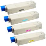 4 Pack Compatible Oki C5850, C5950, MC560 Toner Cartridges