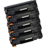 5 Pack Canon 725 Black Compatible Toner Cartridges