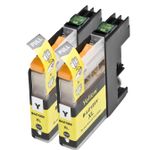 2 Pack Brother LC125Y Yellow Compatible Super High-Yield Ink Cartridges