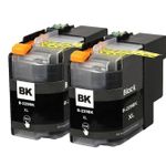 2 Pack Brother LC229BK Black Compatible Super High-Yield Ink Cartridges