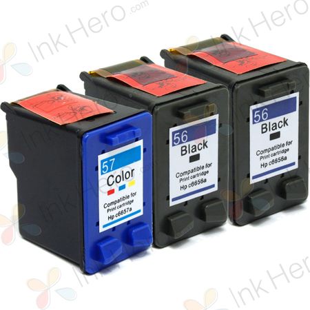 3 Pack HP 56 / HP 57 Remanufactured Ink Cartridges