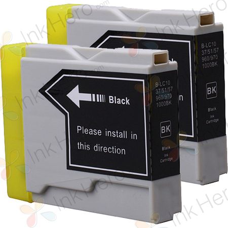 2 Pack Brother LC1000BK Black Compatible Ink Cartridges