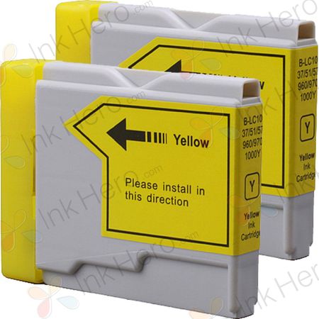 2 Pack Brother LC1000Y Yellow Compatible Ink Cartridges