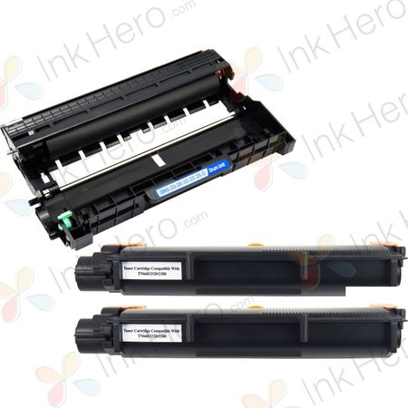 3 Pack Brother TN2320 & DR2300 Compatible High-Yield Toner & Drum Cartridges