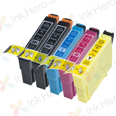 5 Pack Compatible Epson 18XL XXL High Yield Printer Ink Cartridges