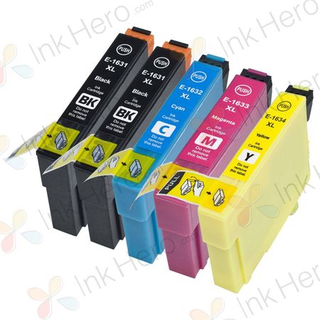 5 Pack Compatible Epson 16XL XXL High Yield Printer Ink Cartridges