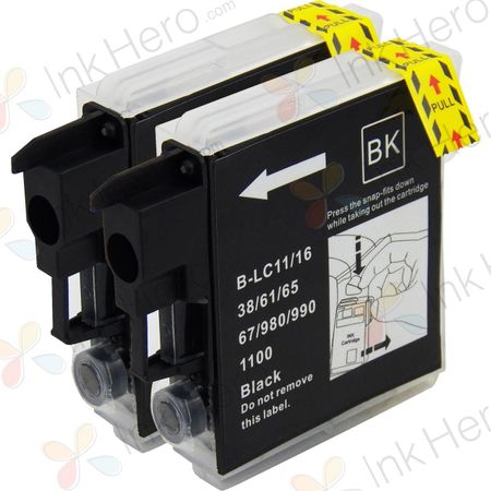 2 Pack Brother LC985BK Black Compatible Ink Cartridges