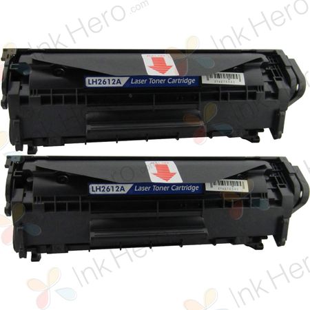 2 Pack HP 12A Black Compatible Toner Cartridges (Q2612A)