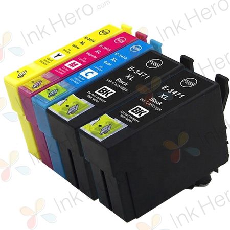 5 Pack Compatible Epson 34XL High Yield Printer Ink Cartridges