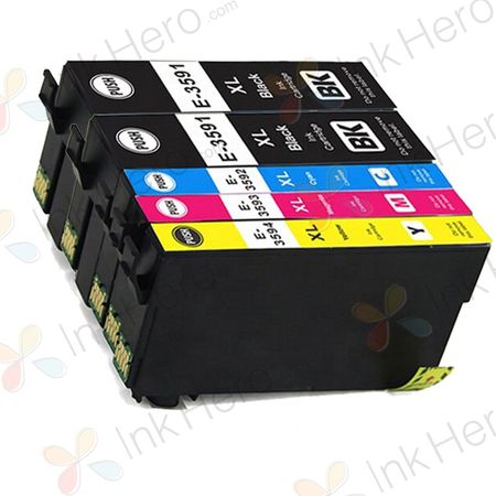 5 Pack Compatible Epson 35XL High Yield Printer Ink Cartridges