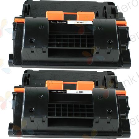 2 Pack HP 90X High-Yield Black Compatible Toner Cartridges (CE390X)