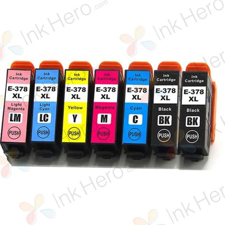 7 Pack Epson 378XL High Yield Compatible Ink Cartridges