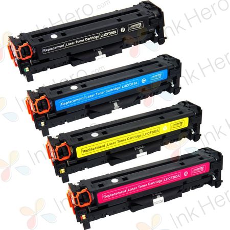 4 Pack HP 312X / HP 312A Compatible High-Yield Toner Cartridges