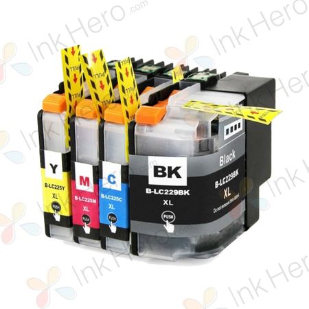 4 Pack Brother LC229 & LC225 Compatible Super High-Yield Ink Cartridges