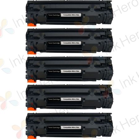 5 Pack HP 78A Black Compatible Toner Cartridge (CE278A)