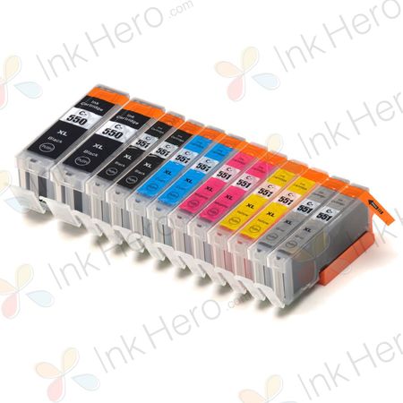 12 Pack Canon PGI-550XL & CLI-551XL Compatible High-Yield Ink Cartridges