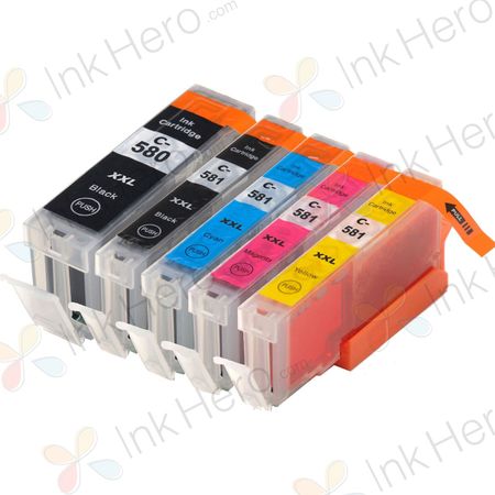 5 Pack Canon PGI-580XXL & CLI-581XXL Compatible Super High-Yield Ink Cartridges