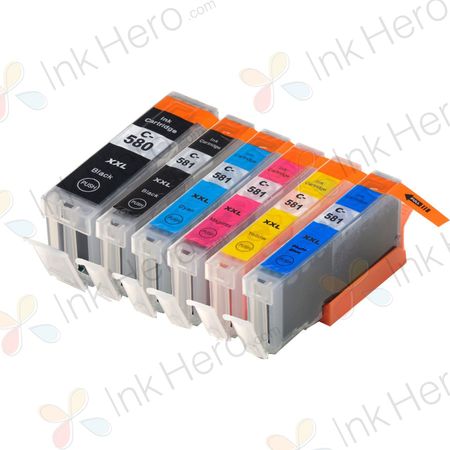 6 Pack Canon PGI-580XXL & CLI-581XXL Compatible Super High-Yield Ink Cartridges