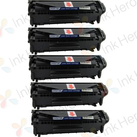 5 Pack HP 12A Black Compatible Toner Cartridges (Q2612A)