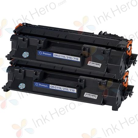 2 Pack Canon CRG 719 H Black Compatible High-Yield Toner Cartridges (3480B002)