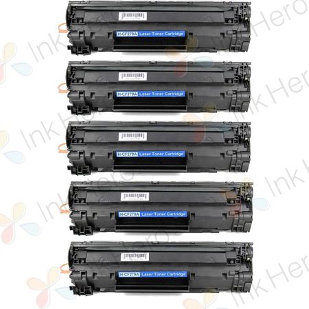 5 Pack HP 79A Black Compatible Toner Cartridge (CF279A)