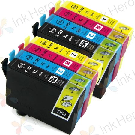 8 Pack Compatible Epson 502XL High Yield Printer Ink Cartridges