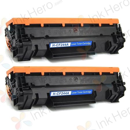 2 Pack HP 44A Black Compatible Toner Cartridge (CF244A)