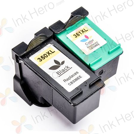 2 Pack HP 350XL / HP 351XL High Yield Remanufactured Ink Cartridges