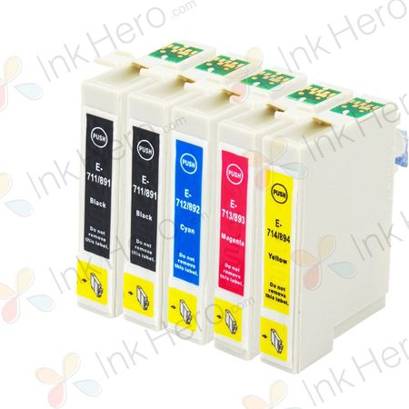 5 Pack Epson T0715 Compatible Ink Cartridges