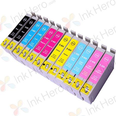 12 Pack Epson T0807 Compatible Ink Cartridges