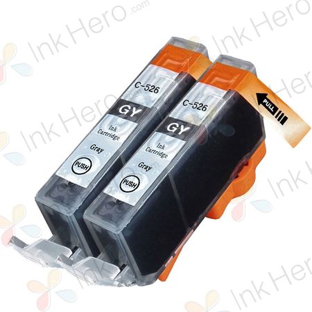 2 Pack Canon CLI-526GY Compatible Gray Ink Cartridges