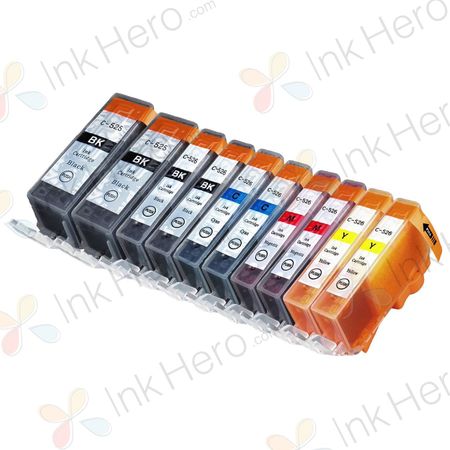 10 Pack Canon PGI-525 & CLI-526 Compatible Ink Cartridges