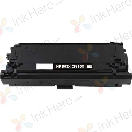 HP 508X Black Compatible High-Yield Toner Cartridge (CF360X)