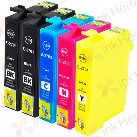 5 Pack Compatible Epson 27XL High Yield Printer Ink Cartridges