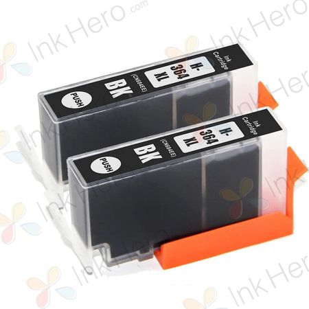 2 Pack HP 364XL Black High-Yield Compatible Ink Cartridges (CN684EE)