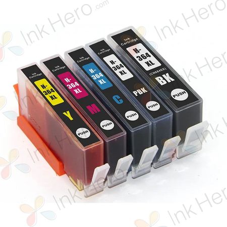 5 Pack HP 364XL High-Yield Compatible Ink Cartridges