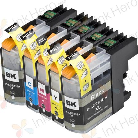 5 Pack Brother LC223 High-Yield Compatible Ink Cartridges (LC221)