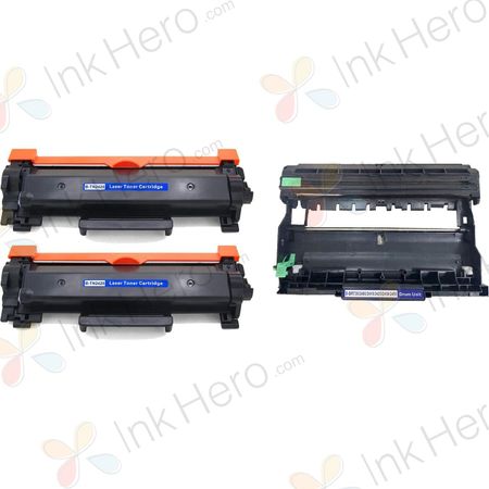 3 Pack Brother TN2420 & DR2400 Compatible High-Yield Toner & Drum Cartridges