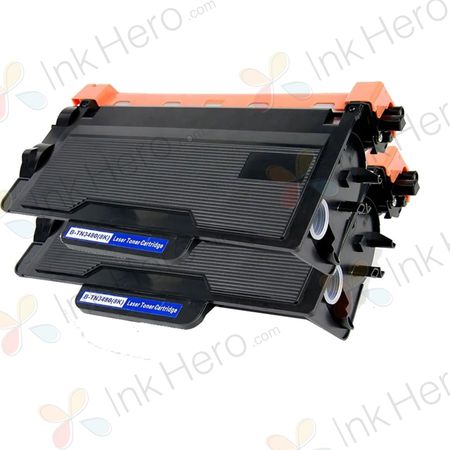 2 Pack Brother TN3480 Black Compatible High-Yield Toner Cartridge